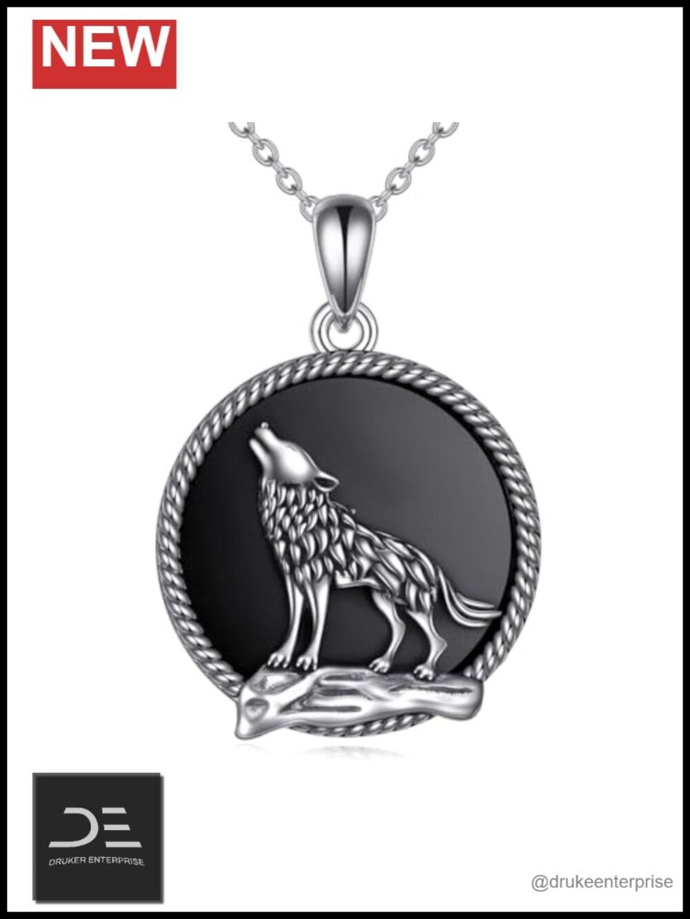 925 Sterling Silver Wolf Pendant Necklace - Unisex Jewelry